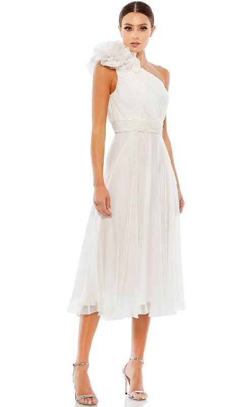 Special Promotion Mac Duggal 49491 - Ruffled Shoulder A-Line Prom Dress