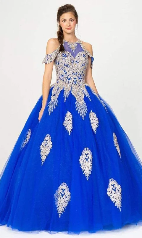 The Best Prices Eureka Fashion - 9088 Appliqued Halter Ballgown