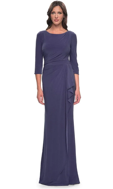 Discount Mania La Femme 30814 - Bateau Neck Jersey Evening Dress