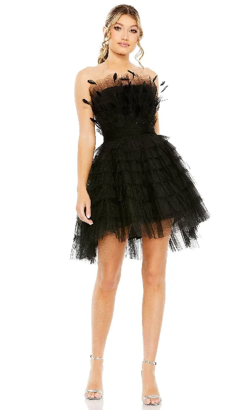 Final Clearance Mac Duggal 20529 - Strapless Feather Detail Cocktail Dress