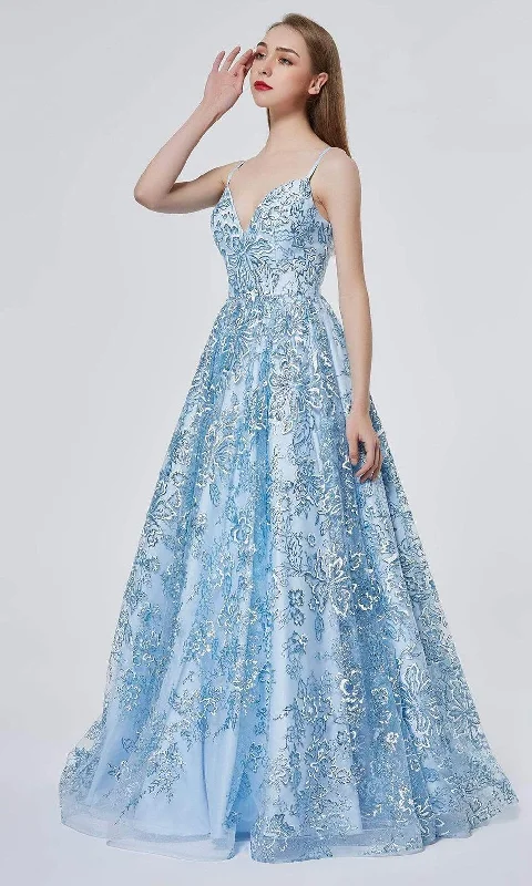 Crazy Savings J'Adore Dresses - J19016 Floral Glittered A-line Dress