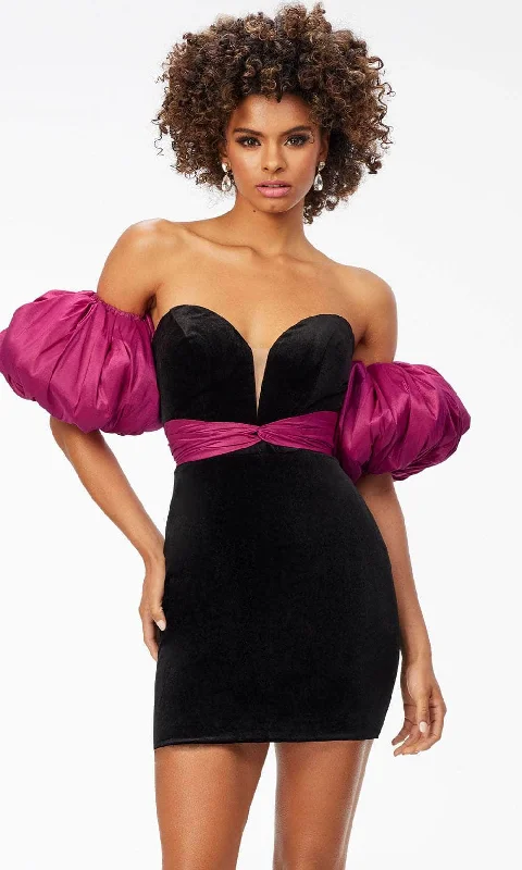 Deal Mania Ashley Lauren 4559 - Puffed Off-Shoulder Cocktail Dress