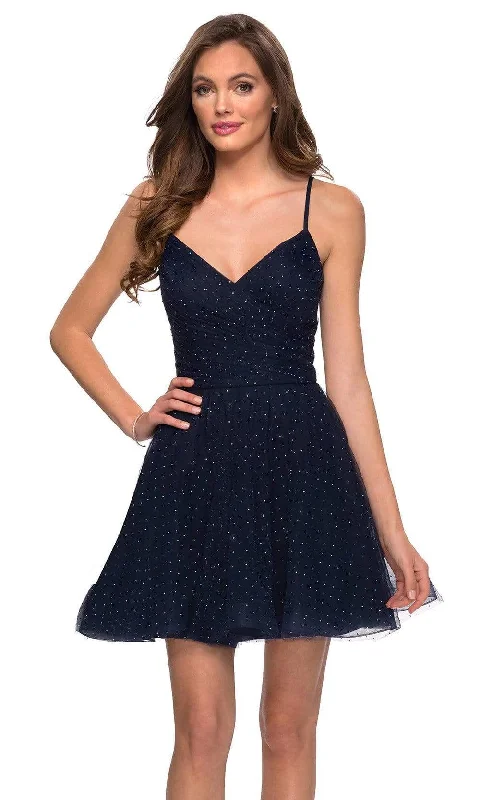 Blowout Deals La Femme - 29336 Rhinestone Detailed Tulle After Prom A-line Dress