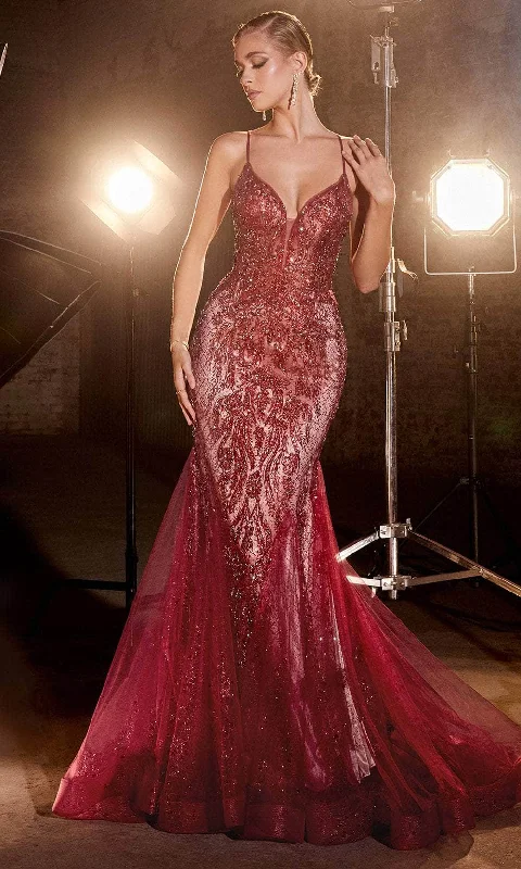 Exclusive Offers Ladivine CC2253 - Plunging Godets Mermaid Evening Gown