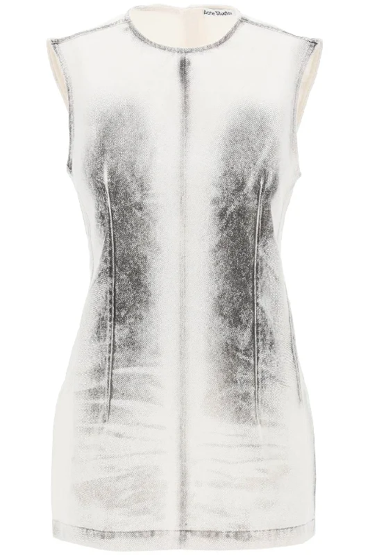 Price Meltdown Acne Studios mini denim dress with pigmented pattern