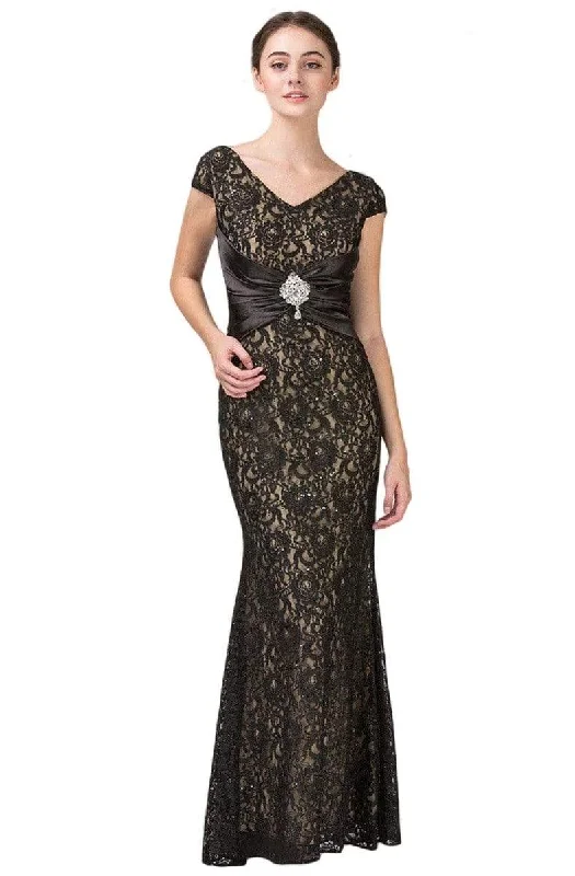 Instant Savings Eureka Fashion - 2003 Lace V-neck Trumpet Dress