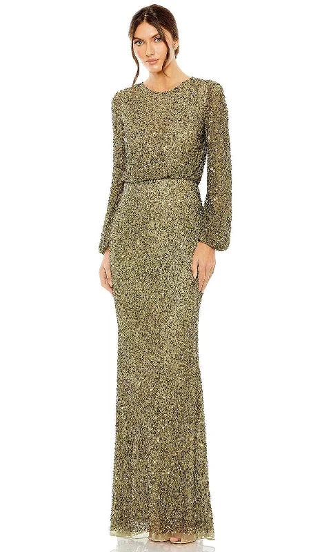 Price Fest Mac Duggal 10044 - Bishop Sleeve Beaded Evening Gown