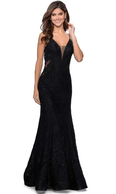 Today’s Special La Femme - 28355 Plunging V-Neck Trumpet Gown