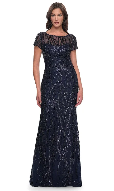 Weekend Deal La Femme 31005 - Illusion Neck Sequin Embellished Evening Dress