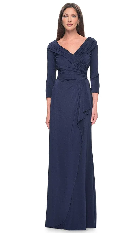 Limited Quantity La Femme 30845 - Ruched Long Sleeve Evening Dress