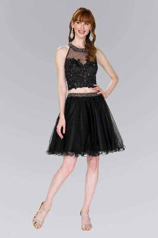 Buy More, Save More Elizabeth K - GS2398 Two Piece Applique Halter Tulle A-line Dress