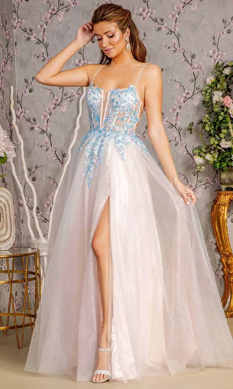 Super Deal GLS by Gloria GL3251 - Embroidered Sleeveless Prom Gown