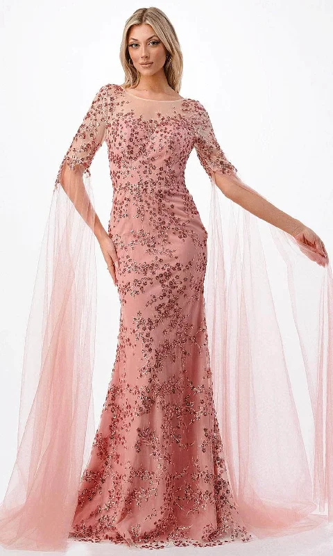 Hurry In Aspeed Design P2221 - Cape Sleeve Mermaid Evening Gown
