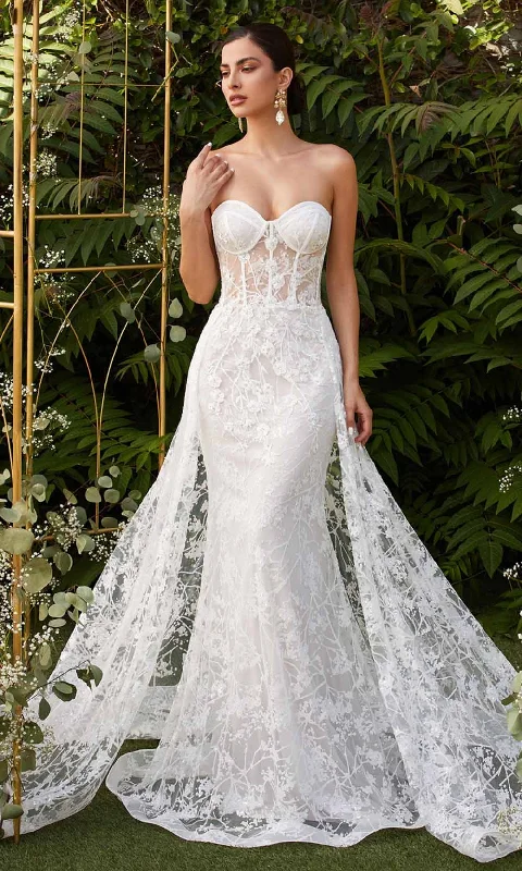 Savings Galore Cinderella Divine - CB046W Applique Sweetheart Gown With Overskirt