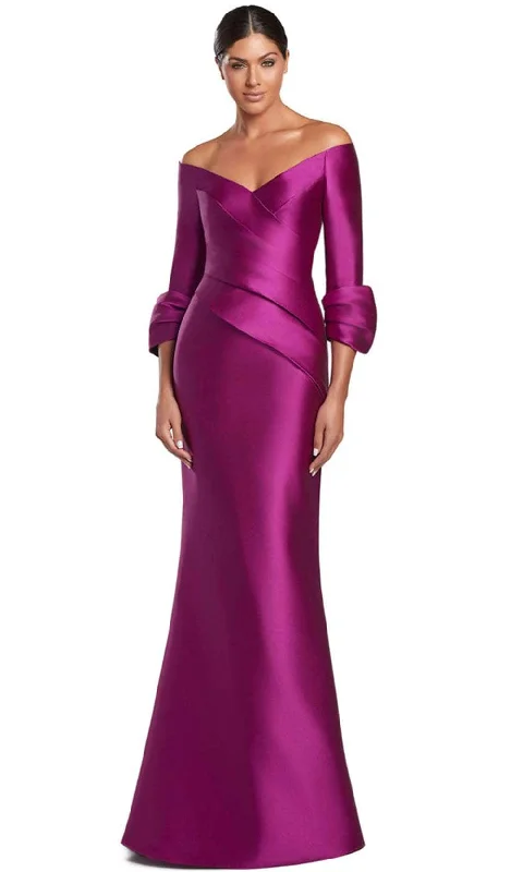 Price Cut Alexander by Daymor 2060F24 - Quarter Sleeve V-Neck Evening Gown
