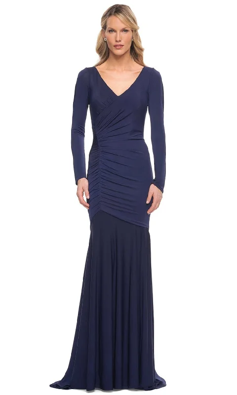 Best Seller La Femme 30010 - Ruched Jersey Long Sleeve Mother of the Bride Dress