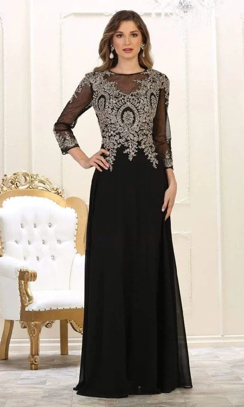 Discount Days May Queen - MQ1549 Embroidered Long Sleeve Sheath Dress