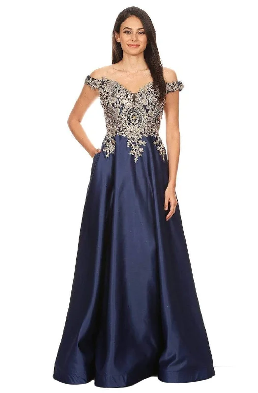 Price Buster Eureka Fashion - 9027 Beaded Appliqued Off-Shoulder Gown