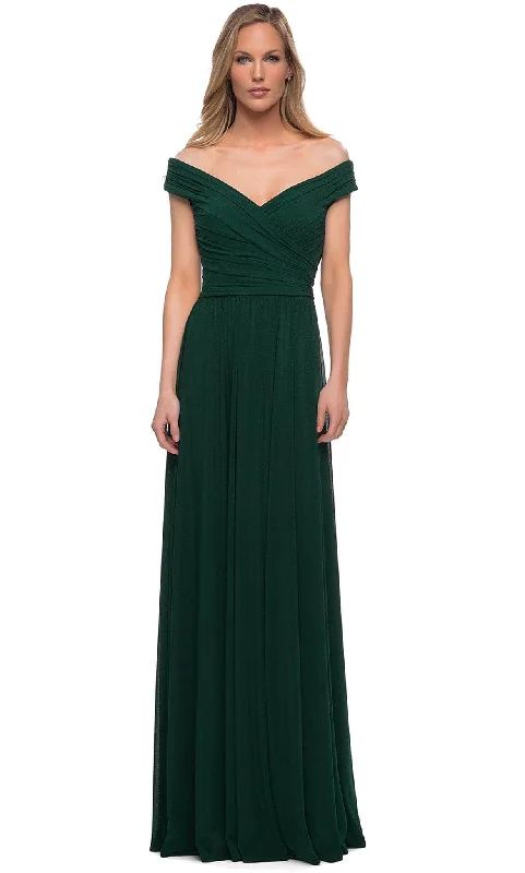 Buy Now La Femme - 29168 Off Shoulder Ruched Mother of the Bride Dress