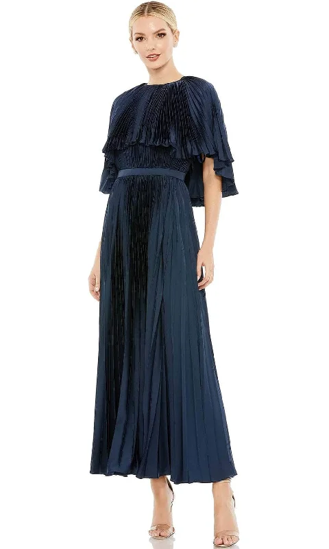 Last Chance Mac Duggal 49638 - Pleated Capelet Evening Dress