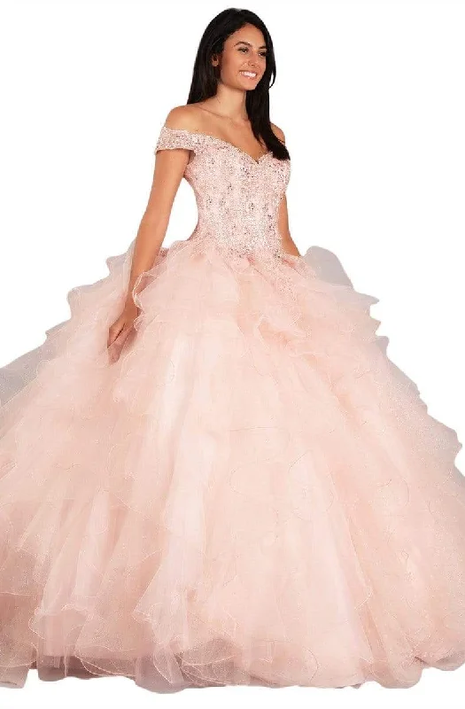 New Markdowns Eureka Fashion - 9313 Bejeweled Off-Shoulder Tulle Ballgown