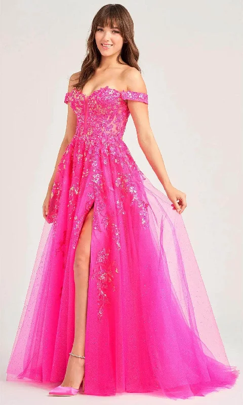 Big Discounts Ellie Wilde EW35058 - Lace-Applique A-Line Prom Gown