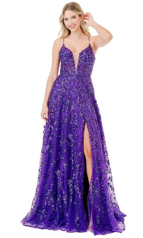 Price Drop Alert Aspeed Design L2878R - Plunging V-Neck Sequin Prom Dress