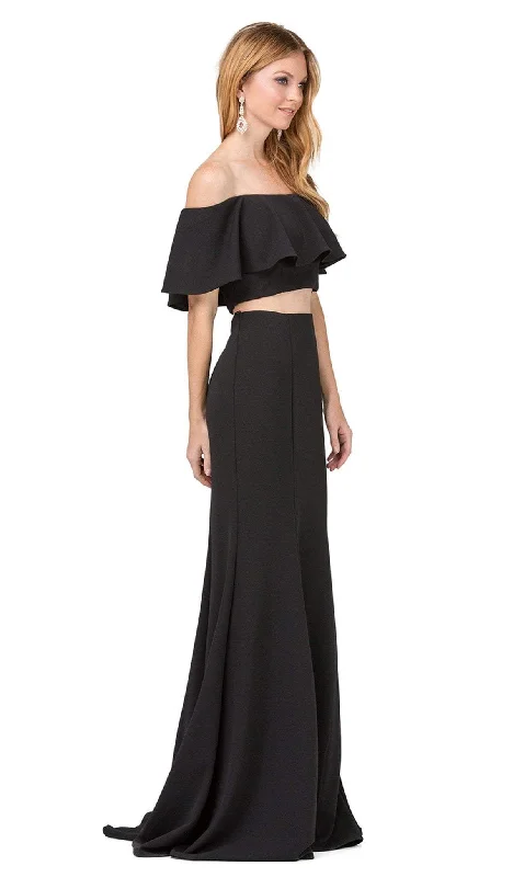 Grand Opening Sale Dancing Queen - 2342 Two Piece Ruffled Off-Shoulder Sheath Prom Dress Grand Opening Sale Dancing Queen - 2342 Two Piece Ruffled Off-Shoulder Sheath Prom Dress