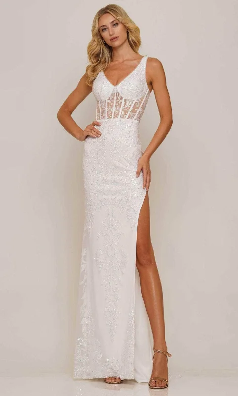 Bargain Bin Colors Dress 2990 - V-neck Corset Bodice Prom Dress