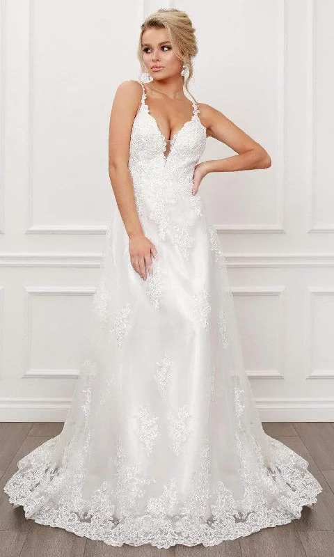 Special Savings Nox Anabel - C461 Lace Applique Long A-Line Wedding Gown