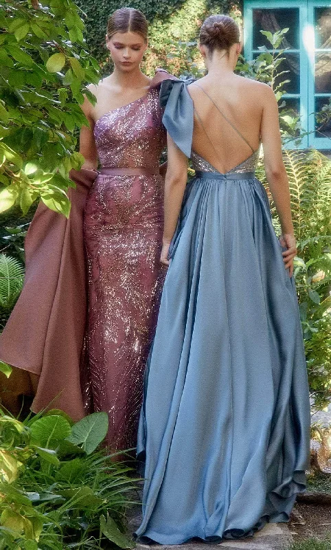 Crazy Deals Andrea and Leo A1161 - Bow Accent Asymmetric Prom Gown