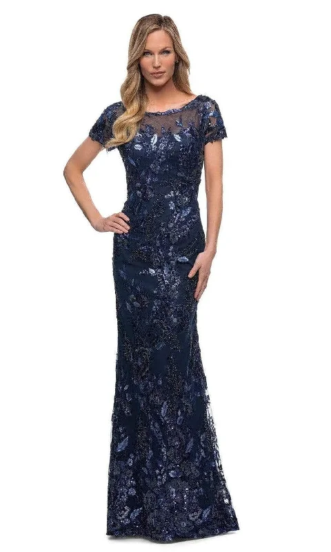 New Markdowns La Femme - 29961 Floral Sequined Evening Mother of the Bride Dress