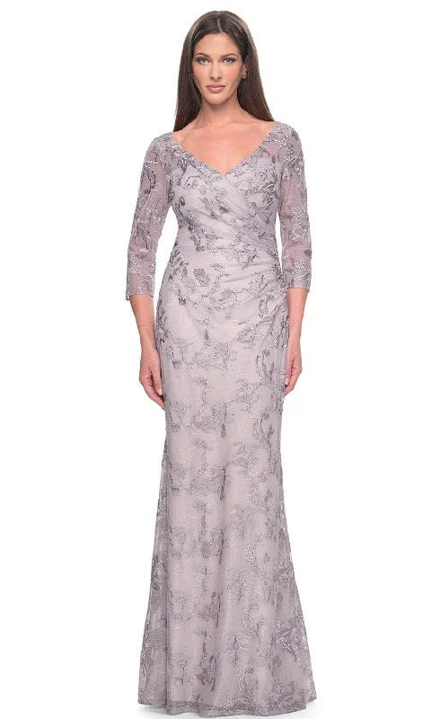 Limited Availability La Femme 31684 - Pastel Lace Evening Dress