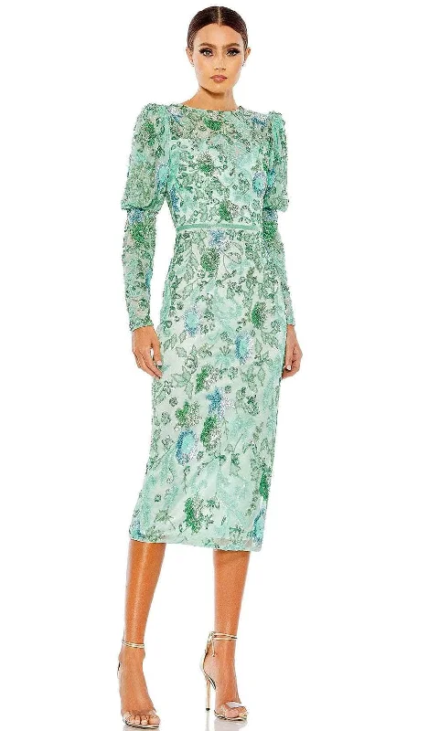 Bonus Savings Mac Duggal 5590 - Long Sleeved Tea Length Dress
