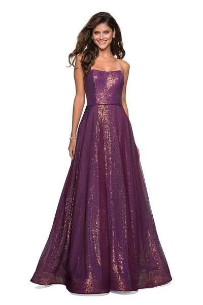 Early Access La Femme - 27296 Sequined Sweetheart Tulle A-line Dress