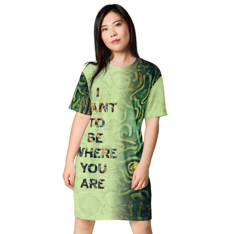 Hot Deal T-Shirt Dress Cellular Maze