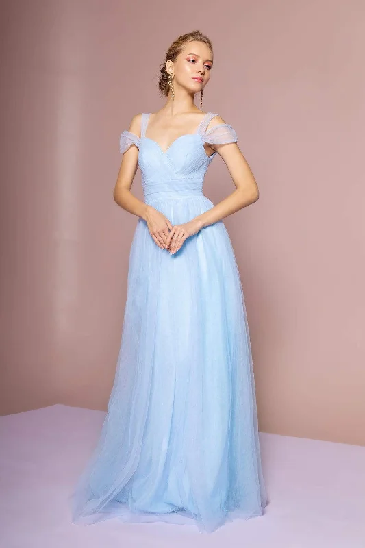 Price Cut Elizabeth K - GL2610 Cold Shoulder Sweetheart Neck Tulle A-Line Gown