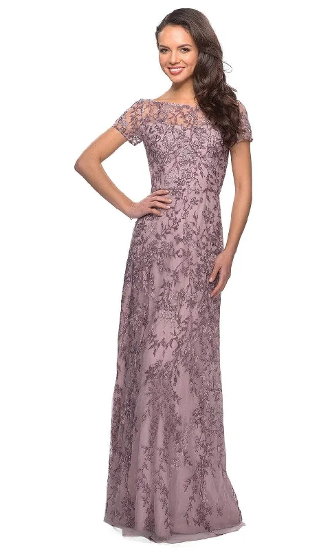 Exclusive Deal La Femme - 27956 Beaded Bateau Mother of the Bride Sheath Dress
