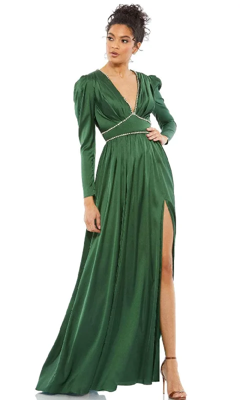 Major Savings Ieena Duggal 55702 - Puffed Sleeve Evening Gown With Slit