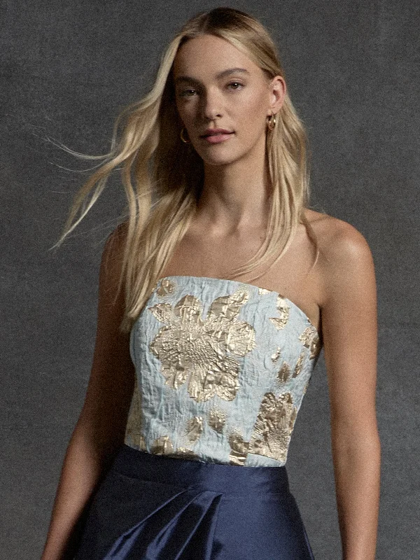 Bargain Bin Cressida Bustier - Blue/Cream