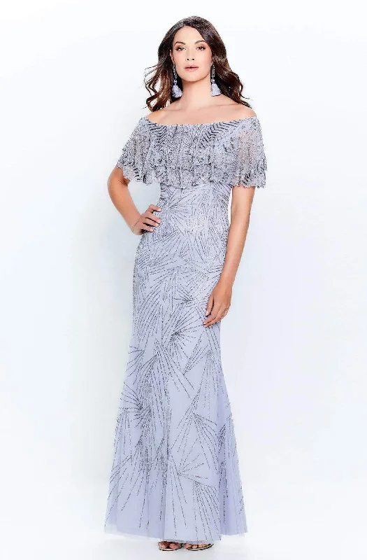 Super Bargain Montage by Mon Cheri - 120925 Ruffled Off-Shoulder Sheath Mother of the Groom Dress