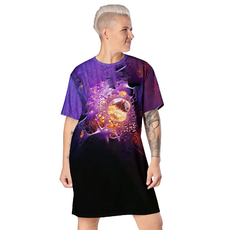 Weekend Flash Sale T-Shirt Dress Blooming Purple Cell
