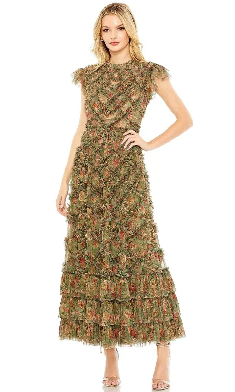 Super Sale Mac Duggal 8009 - Ruffled Floral Formal Dress