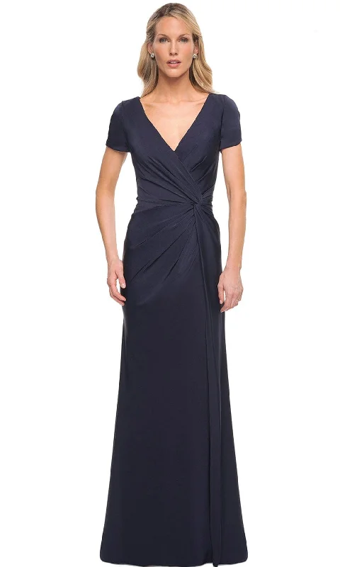 Buy More, Save More La Femme 29926 - Short Sleeved Ruched A Line Dress