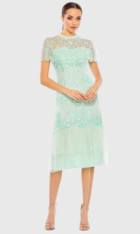 Major Savings Mac Duggal A35147 - Illusion Short Sleeve Embroidered Evening Dress