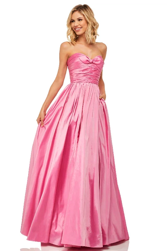 Deal Dash Sherri Hill - 52833 Sweetheart Bodice Ruched Taffeta Long Gown