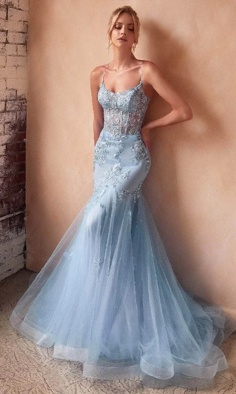 Massive Deals Ladivine D145 - Floral Beaded Trumpet Prom Gown