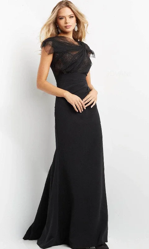 Markdown Madness Jovani 05675 - Cap Sleeve Tulle Evening Dress