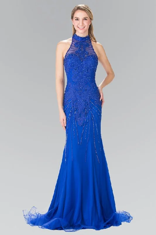 Special Price Elizabeth K - GL2263 Sequined Halter Long Dress