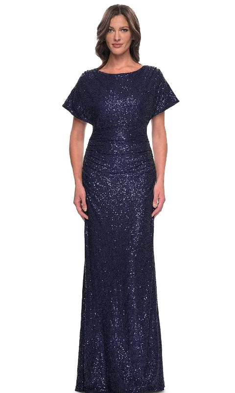 Quick Sale La Femme 30885 - Dolman Sleeve Sequin Evening Dress